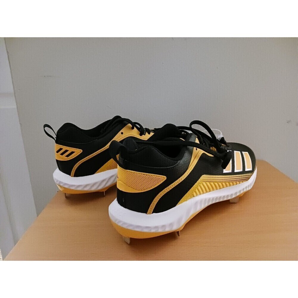 Adidas Icon 6 Bounce Mens Metal Baseball‎ Cleats Yellow Black FV 9346 Size 13.5